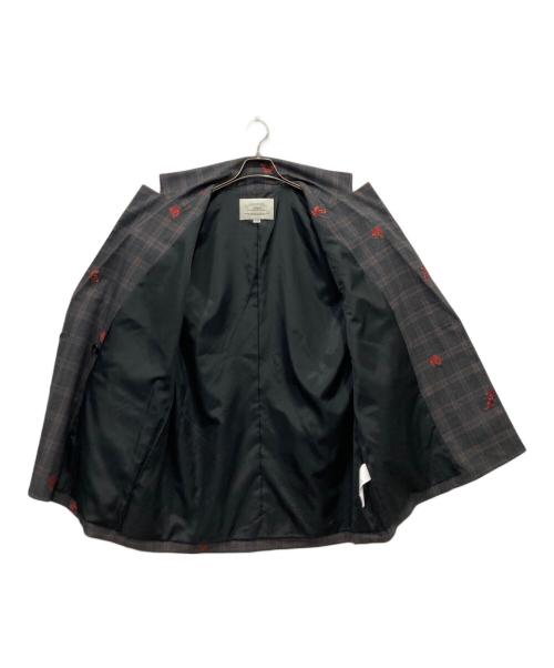 Ameri（アメリ）Ameri (アメリ) CHECK FLOWER PAPA JACKET グレー サイズ:Mの古着・服飾アイテム