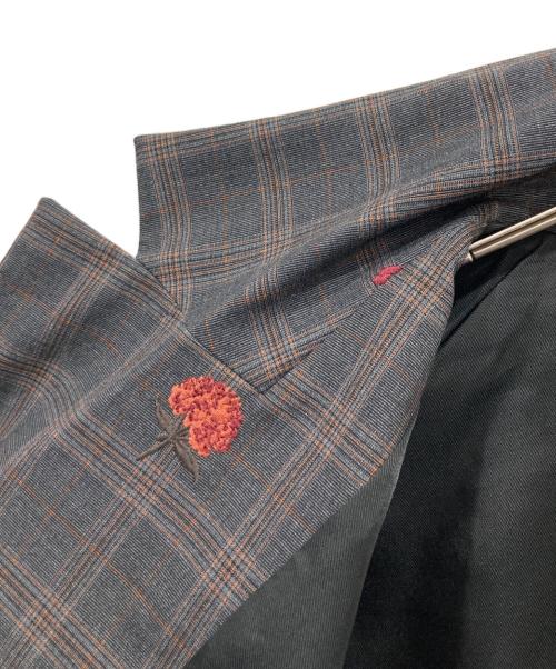 Ameri（アメリ）Ameri (アメリ) CHECK FLOWER PAPA JACKET グレー サイズ:Mの古着・服飾アイテム