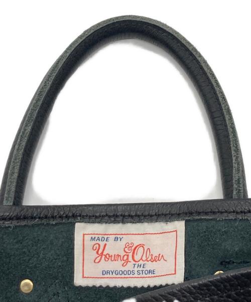 YOUNG & OLSEN The DRYGOODS STORE（ヤングアンドオルセン ザ ドライグッズストア）YOUNG & OLSEN The DRYGOODS STORE (ヤングアンドオルセン ザ ドライグッズストア) EMBOSSED LEATHER HAVERSACK M / エンボスド レザー ハバーサック M ブラックの古着・服飾アイテム