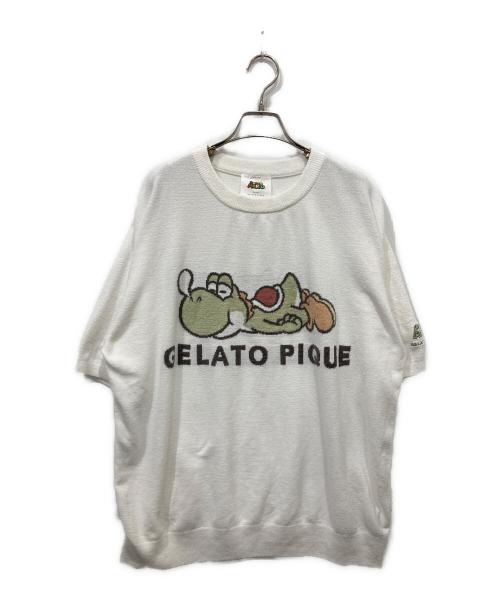 gelato pique（ジェラートピケ）gelato pique (ジェラートピケ) SUPER MARIO (スーパーマリオ) ヨッシープルオーバー&ハーフパンツセット ホワイト×グリーン サイズ:Lの古着・服飾アイテム
