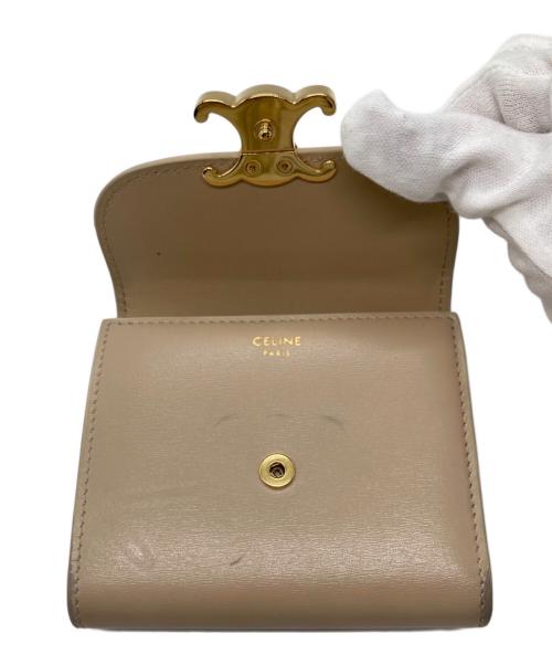 CELINE（セリーヌ）CELINE (セリーヌ) スモール フラップウォレット ベージュの古着・服飾アイテム