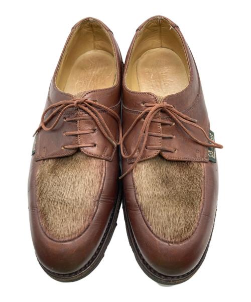 PARABOOT（パラブーツ）PARABOOT (パラブーツ) ハラコレースアップレザーシューズ ブラウン サイズ:4の古着・服飾アイテム
