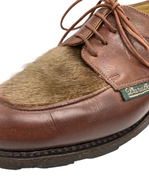 PARABOOT（パラブーツ）PARABOOT (パラブーツ) ハラコレースアップレザーシューズ ブラウン サイズ:4の古着・服飾アイテム