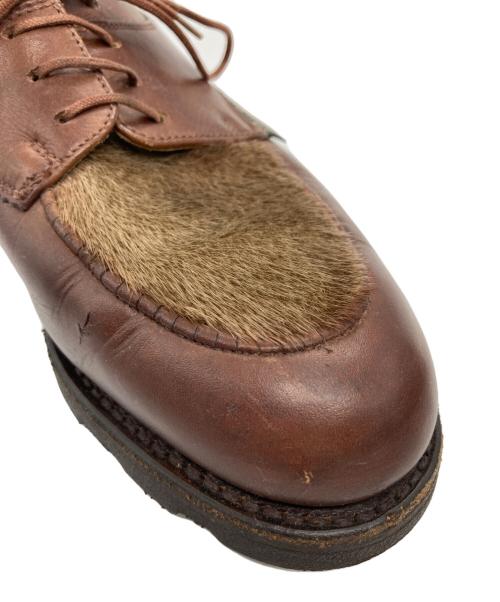 PARABOOT（パラブーツ）PARABOOT (パラブーツ) ハラコレースアップレザーシューズ ブラウン サイズ:4の古着・服飾アイテム