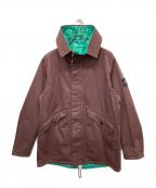 STONE ISLANDストーンアイランド）の古着「Reversible Green Spaceman Raso Gommato Fishtail Jacket」｜ブラウン×グリーン