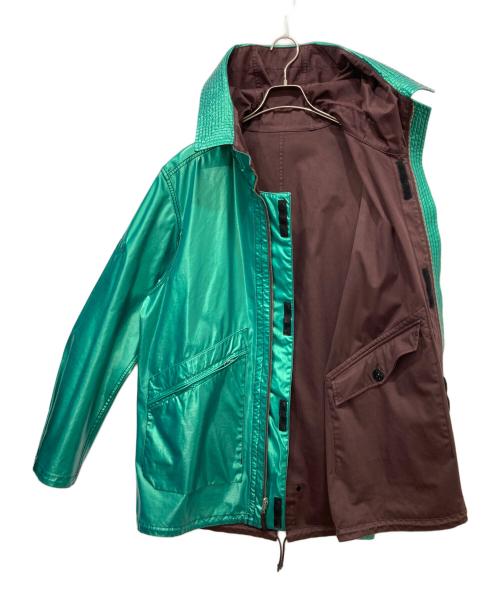STONE ISLAND（ストーンアイランド）STONE ISLAND (ストーンアイランド) Reversible Green Spaceman Raso Gommato Fishtail Jacket ブラウン×グリーン サイズ:XLの古着・服飾アイテム