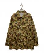 SOU・SOUソウソウ）の古着「リネンツイルカーゴジャケット」｜カーキ