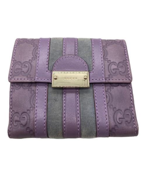 GUCCI（グッチ）GUCCI (グッチ) 2つ折り財布 パープルの古着・服飾アイテム
