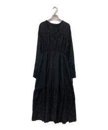UNGRID（アングリッド）の古着「カットワークレースコンビワンピース」｜ブラック
