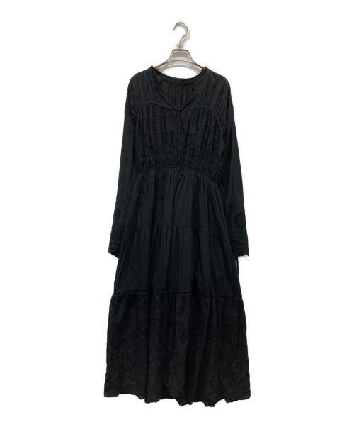 UNGRID（アングリッド）UNGRID (アングリッド) カットワークレースコンビワンピース ブラック サイズ:Freeの古着・服飾アイテム