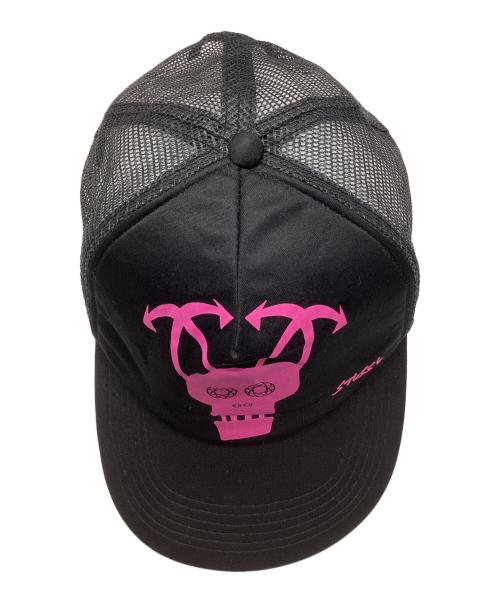 stussy（ステューシー）stussy (ステューシー) スカルグラフィックメッシュキャップ ブラックの古着・服飾アイテム
