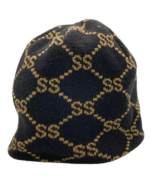 stussy（ステューシー）stussy (ステューシー) SSリンクモノグラムビーニー ブラックの古着・服飾アイテム