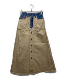 DIESEL（ディーゼル）の古着「デニム切替スカート」｜ベージュ