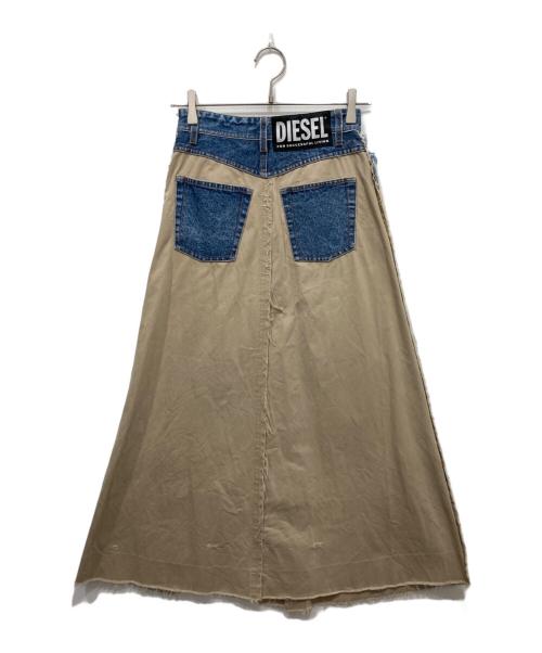 DIESEL（ディーゼル）DIESEL (ディーゼル) デニム切替スカート ベージュ サイズ:W23の古着・服飾アイテム