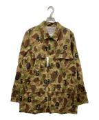 SOU・SOUソウソウ）の古着「リネンツイル カーゴジャケット」｜カーキ×ブラウン