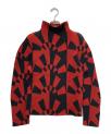 ）の古着「総柄プリーツカットソー」｜ブラック×レッド