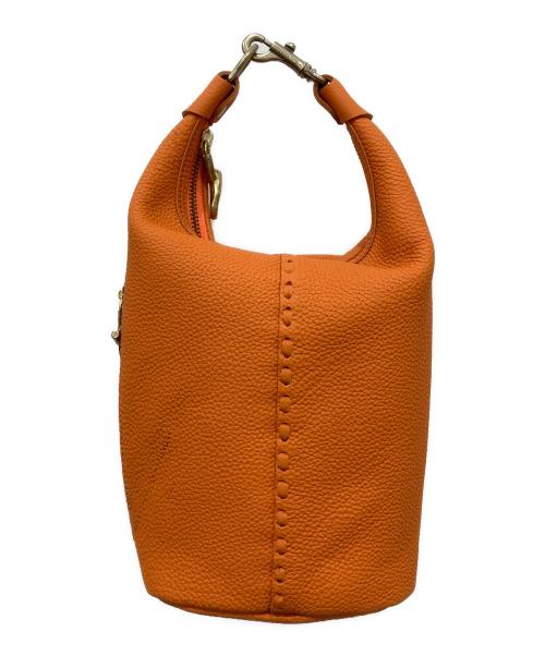 Magnu（マヌー）Magnu (マヌー) レザーハンドバッグ オレンジの古着・服飾アイテム