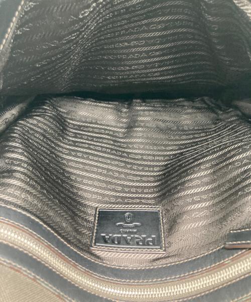 PRADA（プラダ）PRADA (プラダ) LOGO JACQUARDショルダーバッグ ブラウンの古着・服飾アイテム
