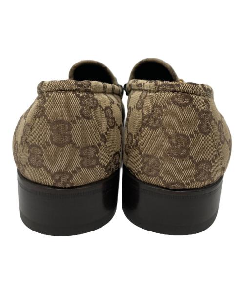 GUCCI（グッチ）GUCCI (グッチ) ホースビットGGキャンバスローファー ベージュ サイズ:42Eの古着・服飾アイテム