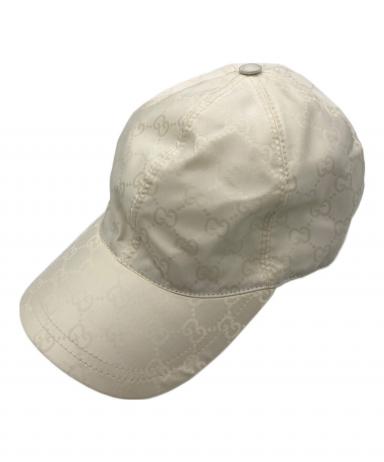 中古・古着通販】GUCCI (グッチ) GGナイロンキャップ ホワイト