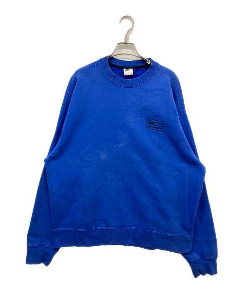 NIKE（ナイキ）NIKE (ナイキ) stussy (ステューシー) Acid Wash Crew ブルー サイズ:Mの古着・服飾アイテム