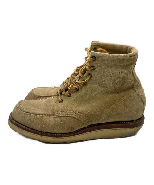 CHIPPEWA（チペワ）CHIPPEWA (チペワ) スウェード モックトゥブーツ ベージュ サイズ:7 1/2の古着・服飾アイテム