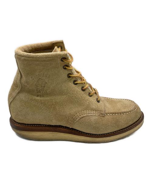 CHIPPEWA（チペワ）CHIPPEWA (チペワ) スウェード モックトゥブーツ ベージュ サイズ:7 1/2の古着・服飾アイテム