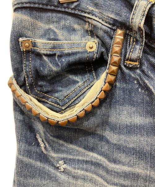 Hysteric Glamour（ヒステリックグラマー）Hysteric Glamour (ヒステリックグラマー) スタッズ付切替デニムパンツ インディゴ サイズ:Mの古着・服飾アイテム
