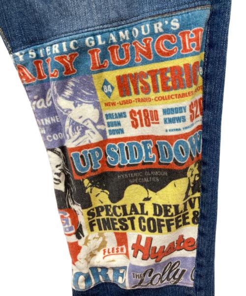 Hysteric Glamour（ヒステリックグラマー）Hysteric Glamour (ヒステリックグラマー) スタッズ付切替デニムパンツ インディゴ サイズ:Mの古着・服飾アイテム