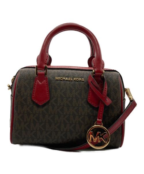MICHAEL KORS（マイケルコース）MICHAEL KORS (マイケルコース) 2WAYバッグ ブラウン×レッドの古着・服飾アイテム