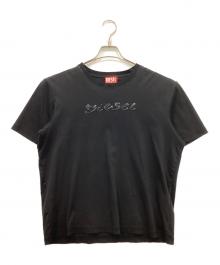 DIESEL（ディーゼル）の古着「ラバーロゴTシャツ」｜ブラック