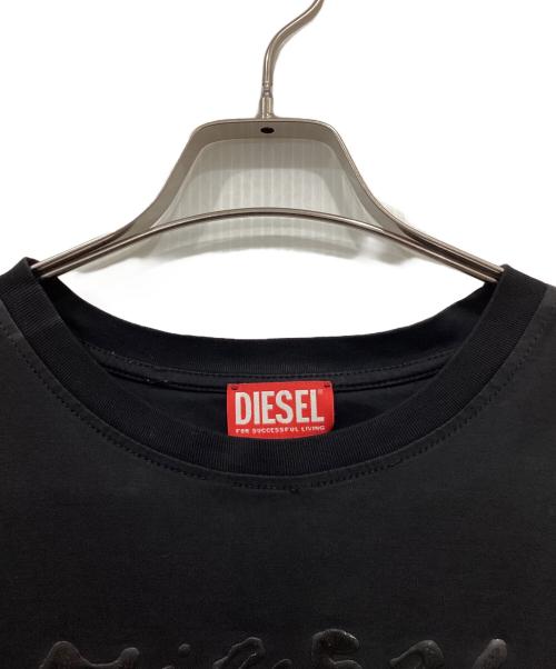 DIESEL（ディーゼル）DIESEL (ディーゼル) ラバーロゴTシャツ ブラック サイズ:Lの古着・服飾アイテム