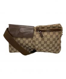 GUCCI（グッチ）の古着「GGキャンバスウエストポーチ」｜ブラウン