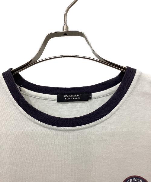 BURBERRY BLACK LABEL（バーバリーブラックレーベル）BURBERRY BLACK LABEL (バーバリーブラックレーベル) リンガーTシャツ ホワイト サイズ:3の古着・服飾アイテム