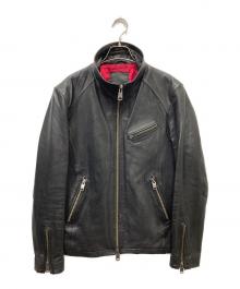 JACKROSE（ジャックローズ）の古着「ダブルジップレザージャケット」｜ブラック
