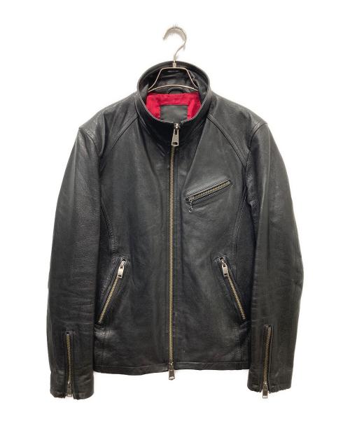 JACKROSE（ジャックローズ）JACKROSE (ジャックローズ) ダブルジップレザージャケット ブラック サイズ:5の古着・服飾アイテム