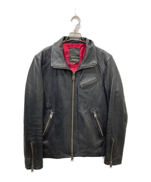 JACKROSE（ジャックローズ）JACKROSE (ジャックローズ) ダブルジップレザージャケット ブラック サイズ:5の古着・服飾アイテム