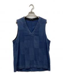 FRANK LEDER（フランクリーダー）の古着「Structured Cotton & Linen Vest」｜ネイビー