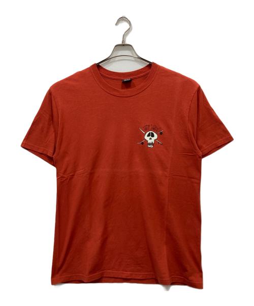 stussy（ステューシー）stussy (ステューシー) SURF SKATE SKULL TEE オレンジ サイズ:Lの古着・服飾アイテム