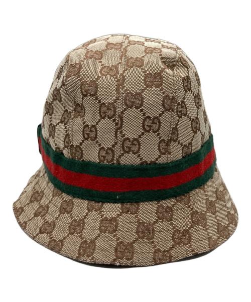 GUCCI（グッチ）GUCCI (グッチ) GGキャンバスシェリーラインバケットハット ブラウンの古着・服飾アイテム