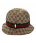 GUCCI (グッチ) GGキャンバスシェリーラインバケットハット ブラウン：13000円