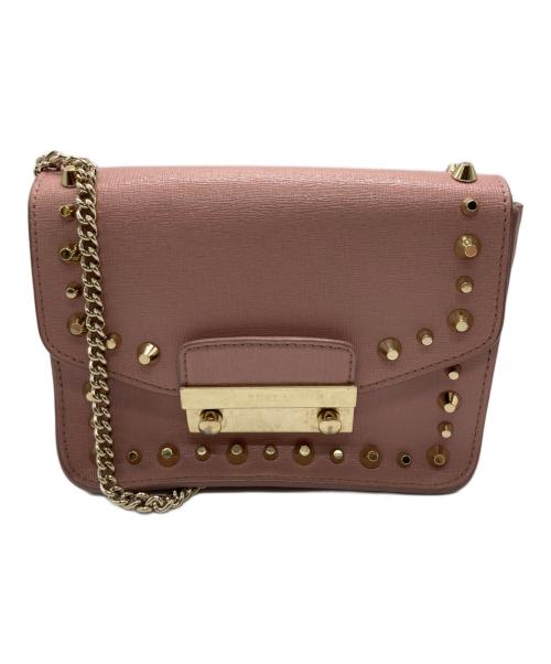 FURLA（フルラ）FURLA (フルラ) メトロポリタンスタッズショルダーバッグ ピンクの古着・服飾アイテム