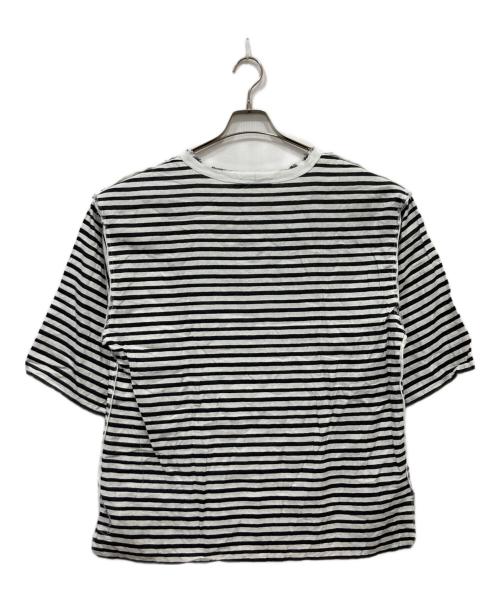 DOLCE & GABBANA（ドルチェ＆ガッバーナ）DOLCE & GABBANA (ドルチェ＆ガッバーナ) 半袖リネン混ボーダーカットソー ブラック×ホワイト サイズ:52の古着・服飾アイテム