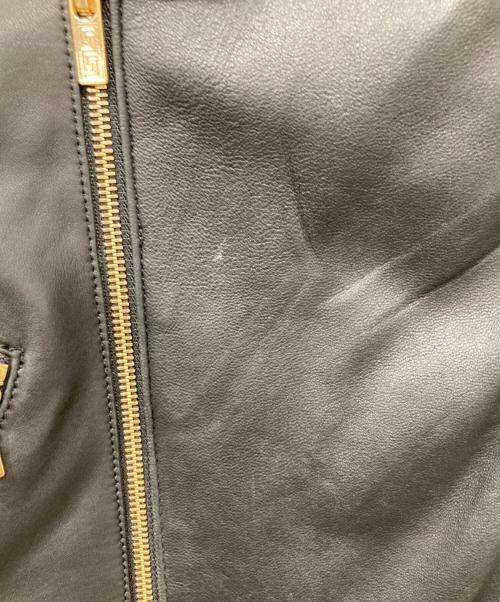 VERSACE（ヴェルサーチェ）VERSACE (ヴェルサーチェ) H&M (エイチアンドエム) スタッズレザージャケット ブラック サイズ:XSの古着・服飾アイテム