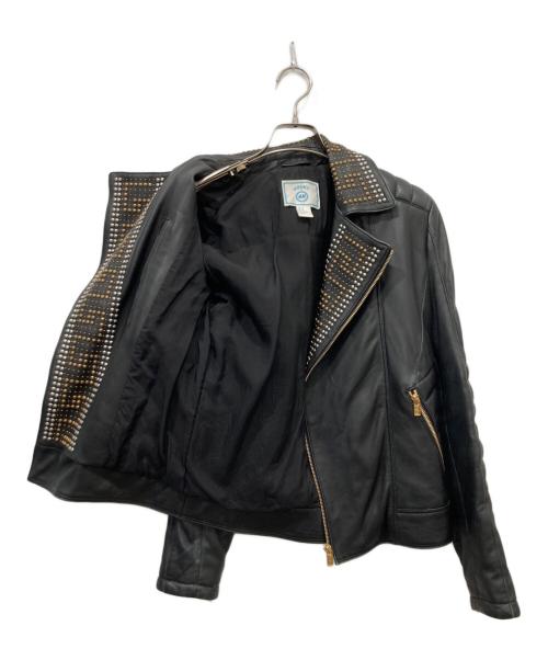 VERSACE（ヴェルサーチェ）VERSACE (ヴェルサーチェ) H&M (エイチアンドエム) スタッズレザージャケット ブラック サイズ:XSの古着・服飾アイテム