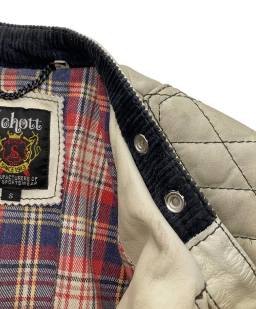 Schott（ショット）Schott (ショット) ライダースジャケット アイボリー サイズ:Sの古着・服飾アイテム