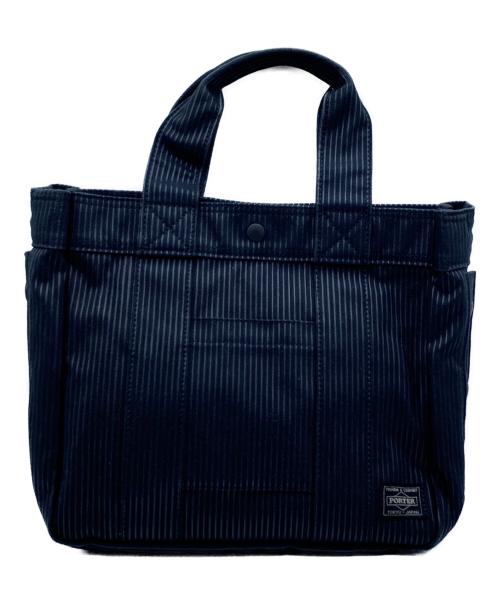 PORTER（ポーター）PORTER (ポーター) ドローイング ストライプトートバッグ ブラックの古着・服飾アイテム