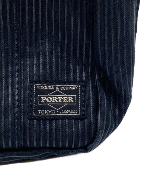 PORTER（ポーター）PORTER (ポーター) ドローイング ストライプトートバッグ ブラックの古着・服飾アイテム