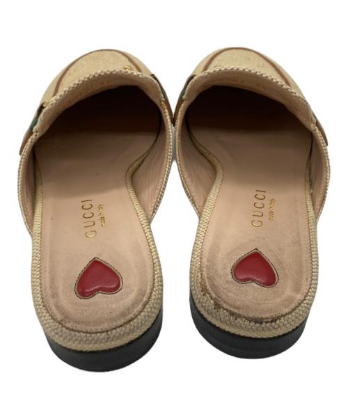 GUCCI（グッチ）GUCCI (グッチ) ホースビットミュール ベージュ×グリーン サイズ:35の古着・服飾アイテム