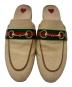 中古・古着 GUCCI (グッチ) ホースビットミュール ベージュ×グリーン サイズ:35：16000円